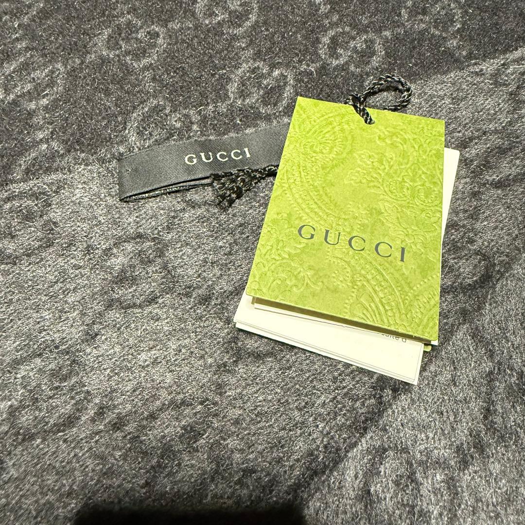 新品✨高級カシミヤGUCCIマフラー❗️箱紙袋セット❗️グッチマフラー　カシミヤ