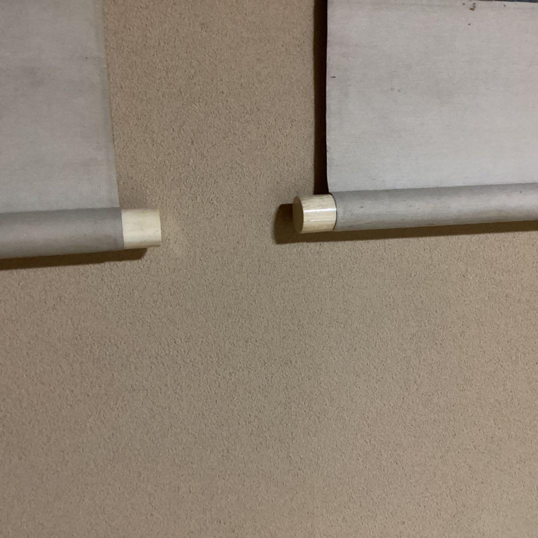 O-24 双鶴春景 掛軸 2本セット ホビー・楽器・アート 美術品