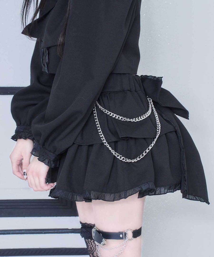 地雷 nyanMe ブラウス スカート リボン チェーン ゴスロリ