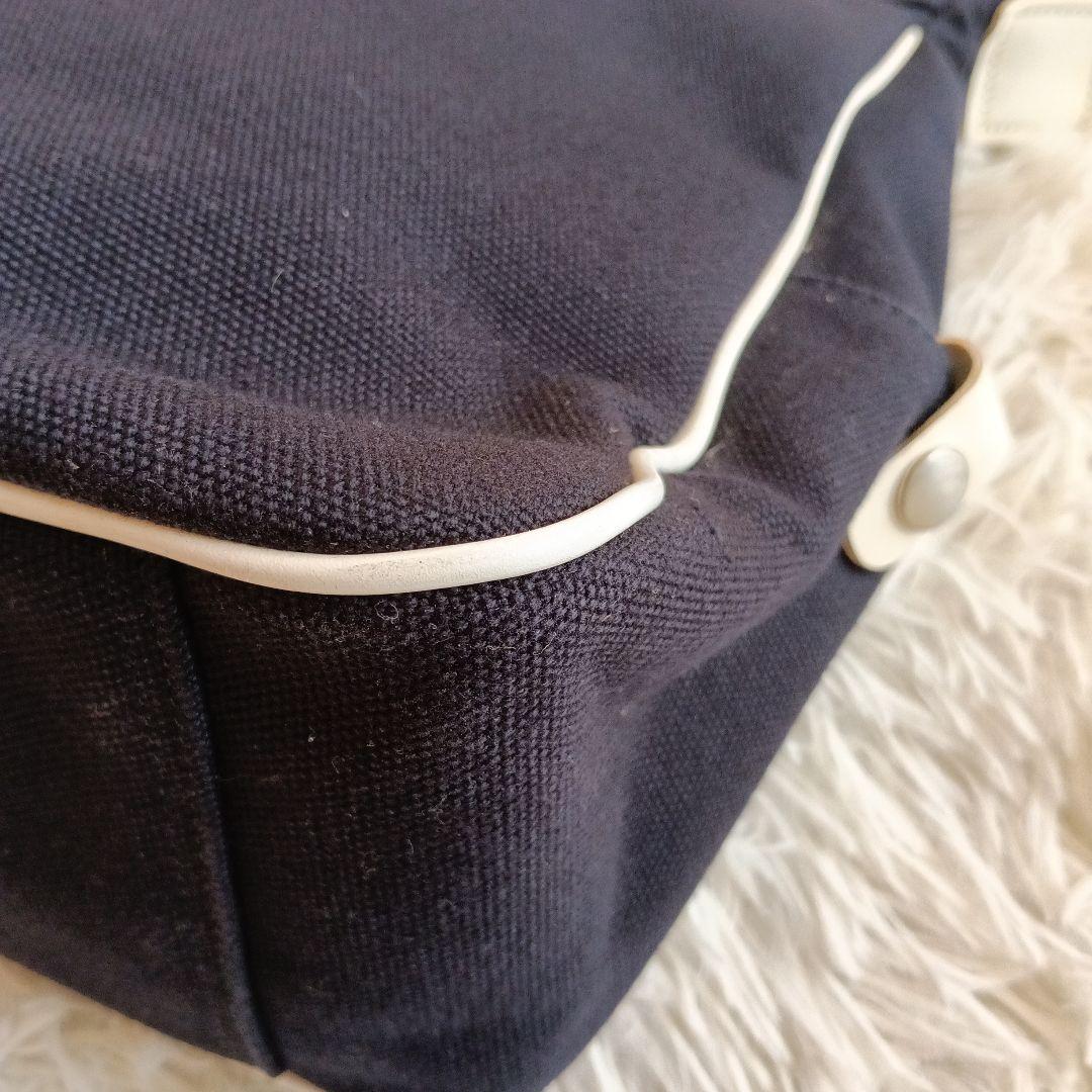 バーバリーブラックレーベルネイビーキャンバスショルダーバッグ