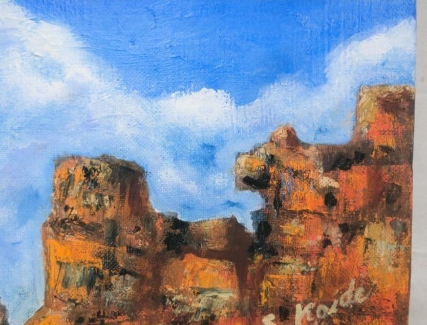 油彩 F8 アリゾナ バリーモニュメント サイン有り S.Koide 自然 絵画 有名