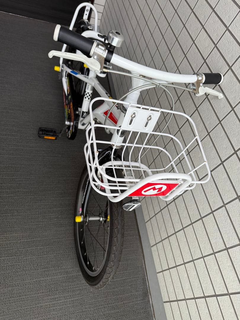 引き取り限定】幼児用自転車 マリオ 18インチ 補助輪付き スタンドなし