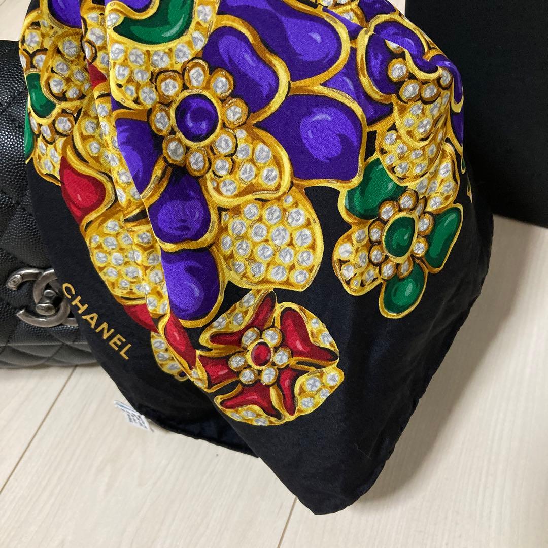 CHANEL シャネル シルク スカーフ 宝石柄 正規品 - メルカリ