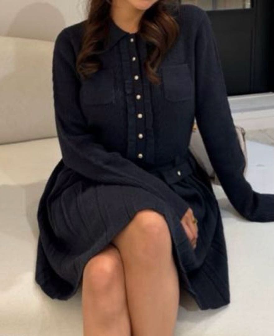 Herlipto Margot Pleated Knit Mini Dress