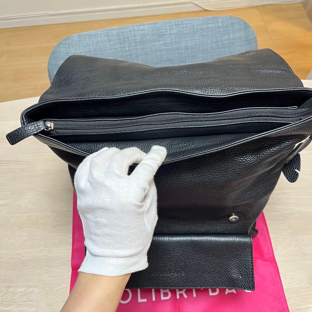 【新品】COLIBRI•BAG 本革　レザー　リュック　ショルダーバッグ　黒