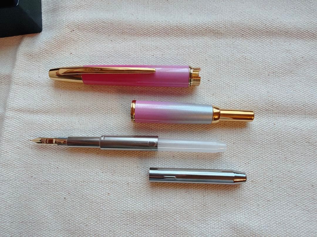 お値下げ不可 ナガサワ 万年筆 キャップレスデシモ 雪御所ザクラ F ゴールド