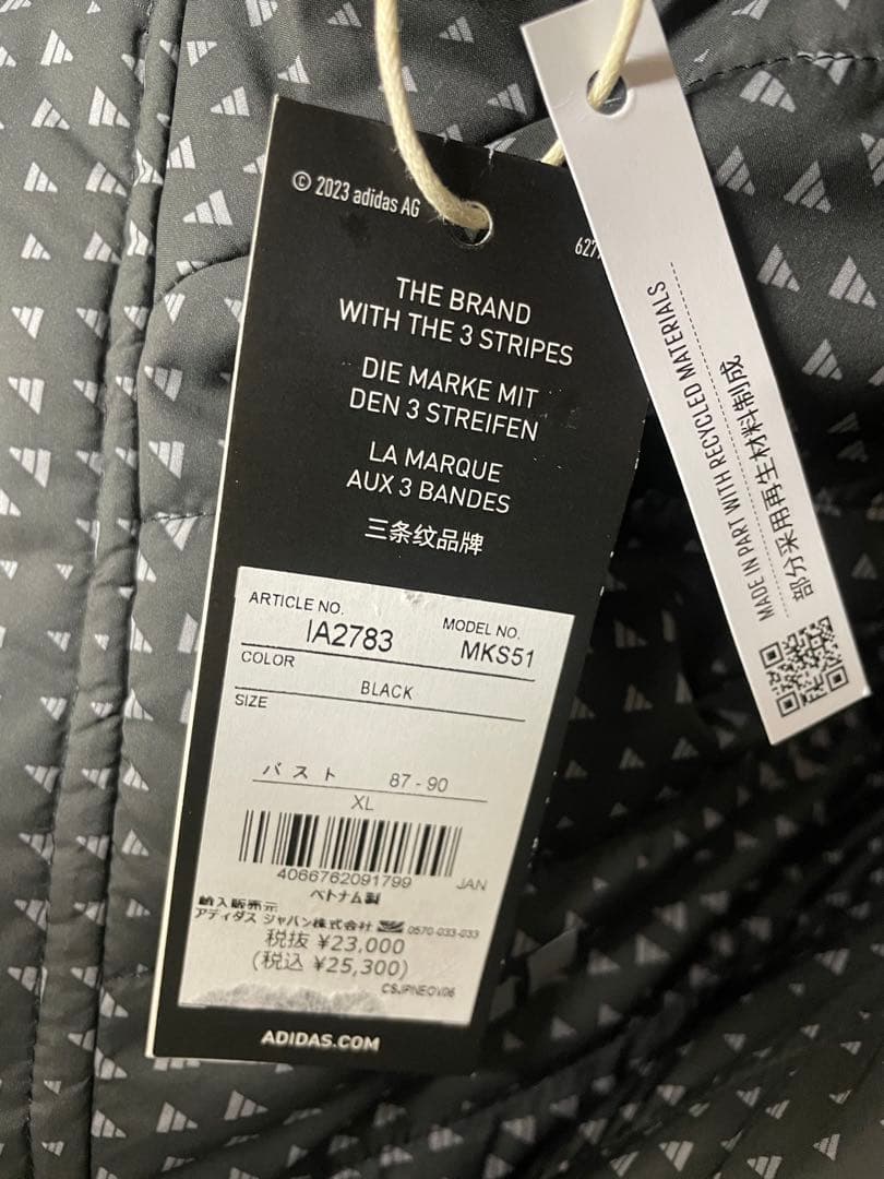 新品 アディダスゴルフ 中わたジャケット 中綿ジャケット ゴルフジャケット