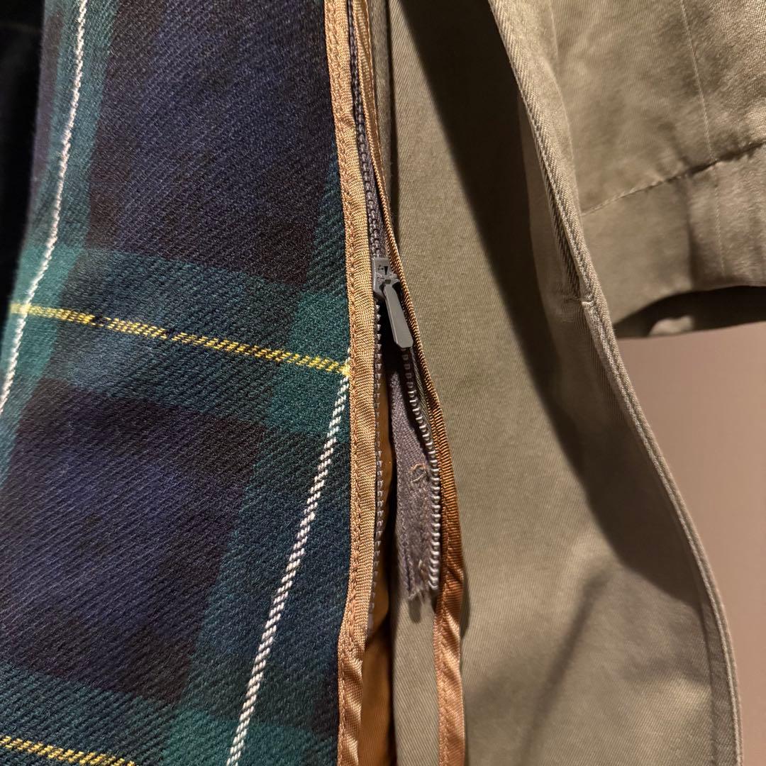 極美品‼️アクアスキュータム ステンカラーコート チェックライナー付 英国 玉虫色