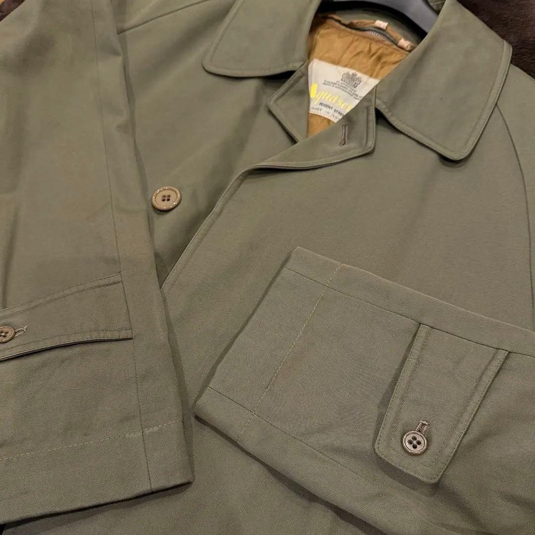 極美品‼️アクアスキュータム ステンカラーコート チェックライナー付 英国 玉虫色