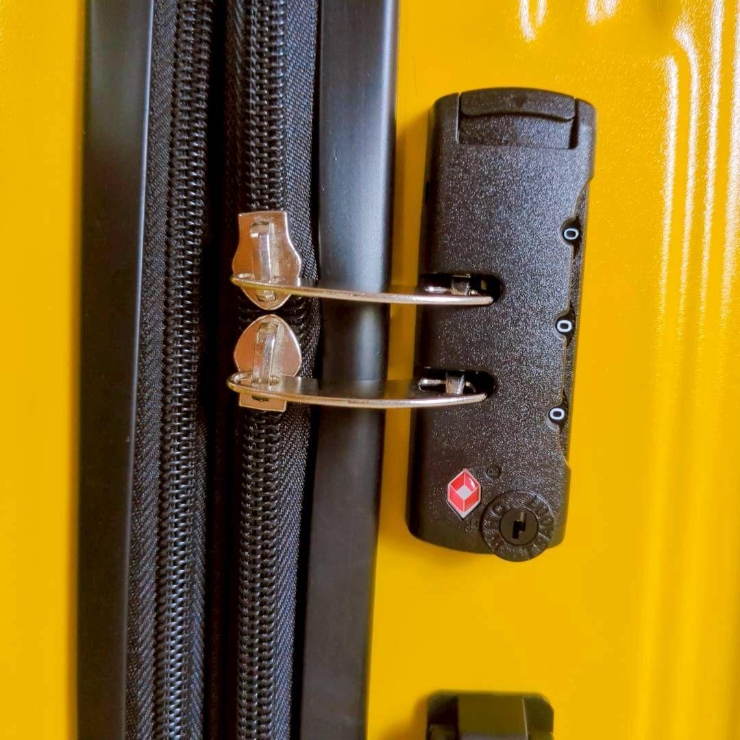 スーツケース キャリーケース 【Ｌ】イエロー 90L 拡張機能付 旅行 出張