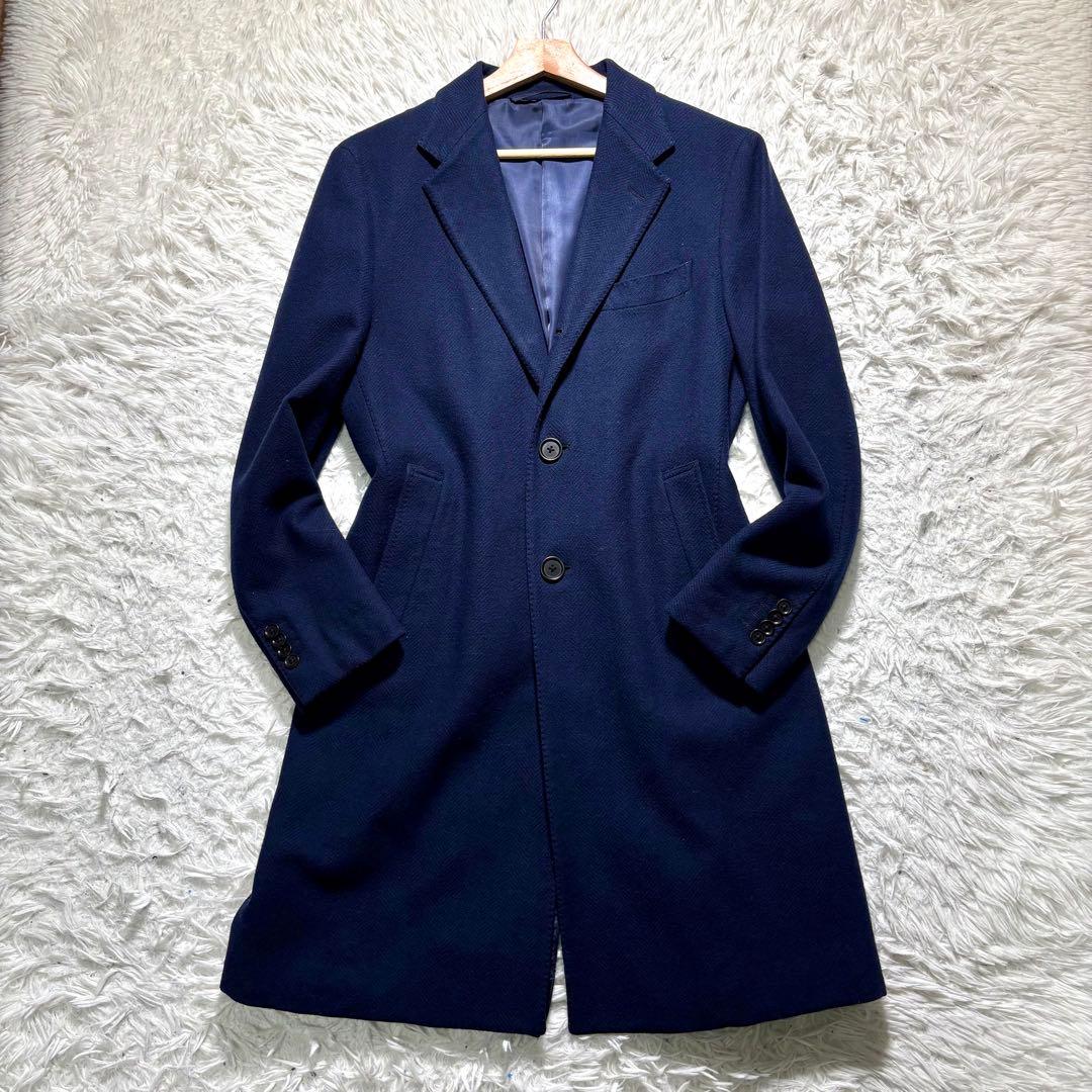 【美品】グリーンレーベル×ロロピアーナ　チェスターコート M ヘリンボーン