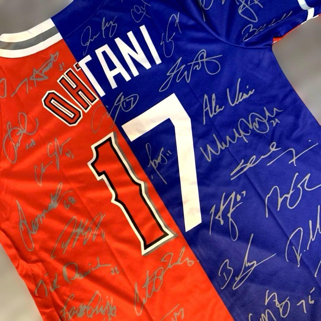 大谷翔平　エンゼルスドジャース　フルメンバーサイン付ミックスユニフォーム　非売品