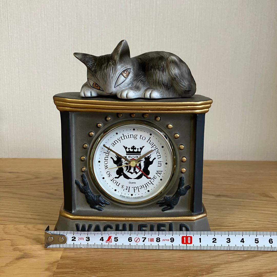 わちふぃーるど　ダヤン  陶器製　置き時計　グレー　目覚まし時計