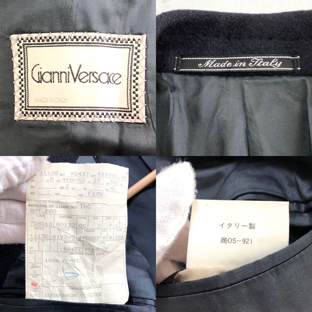 希少✨ヴェルサーチ キャメル100% ダブルチェスターコート ダーク