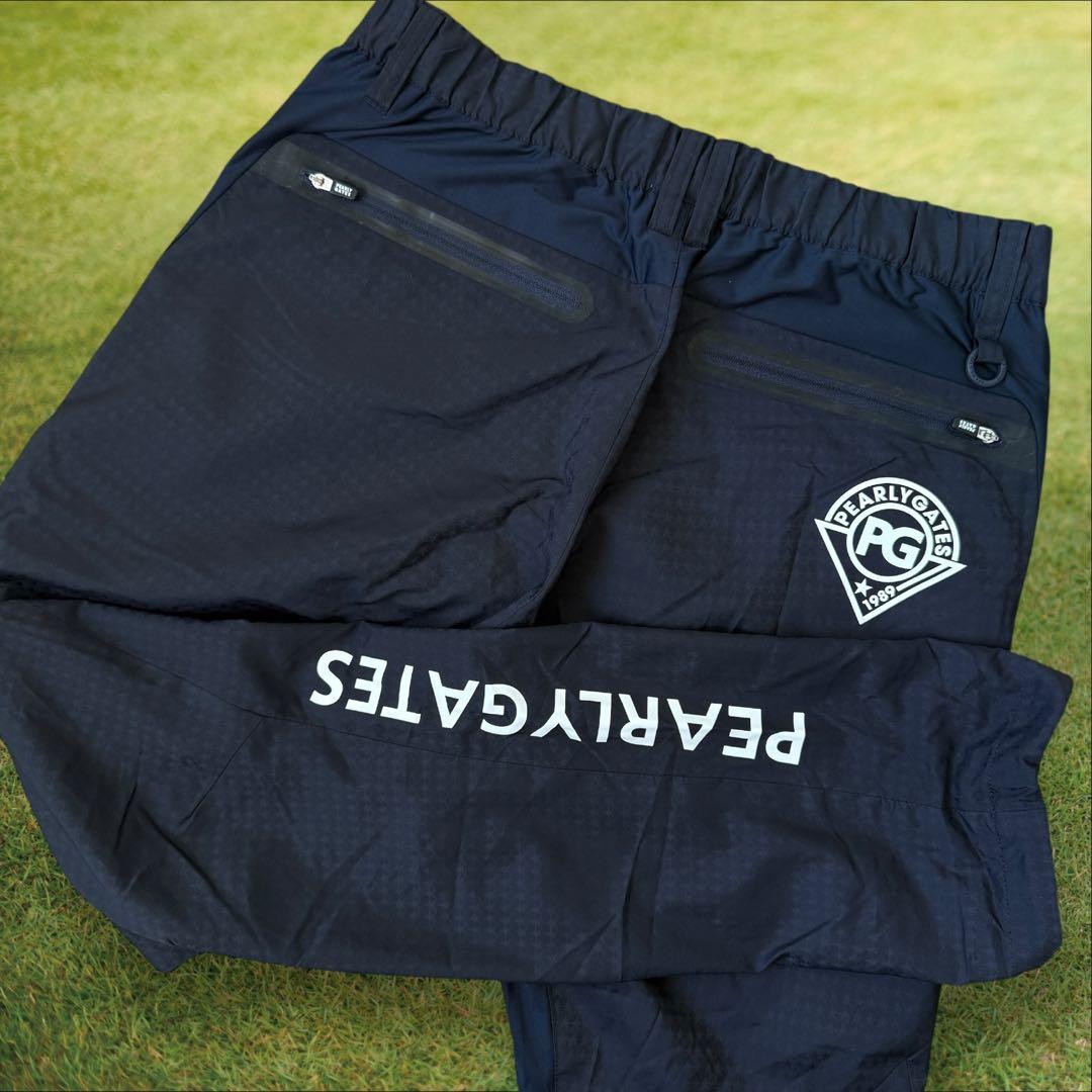 防寒　蓄熱　裏地付き　パーリーゲイツ　パンツ　M〜L相当　紺　ネイビー　白　4