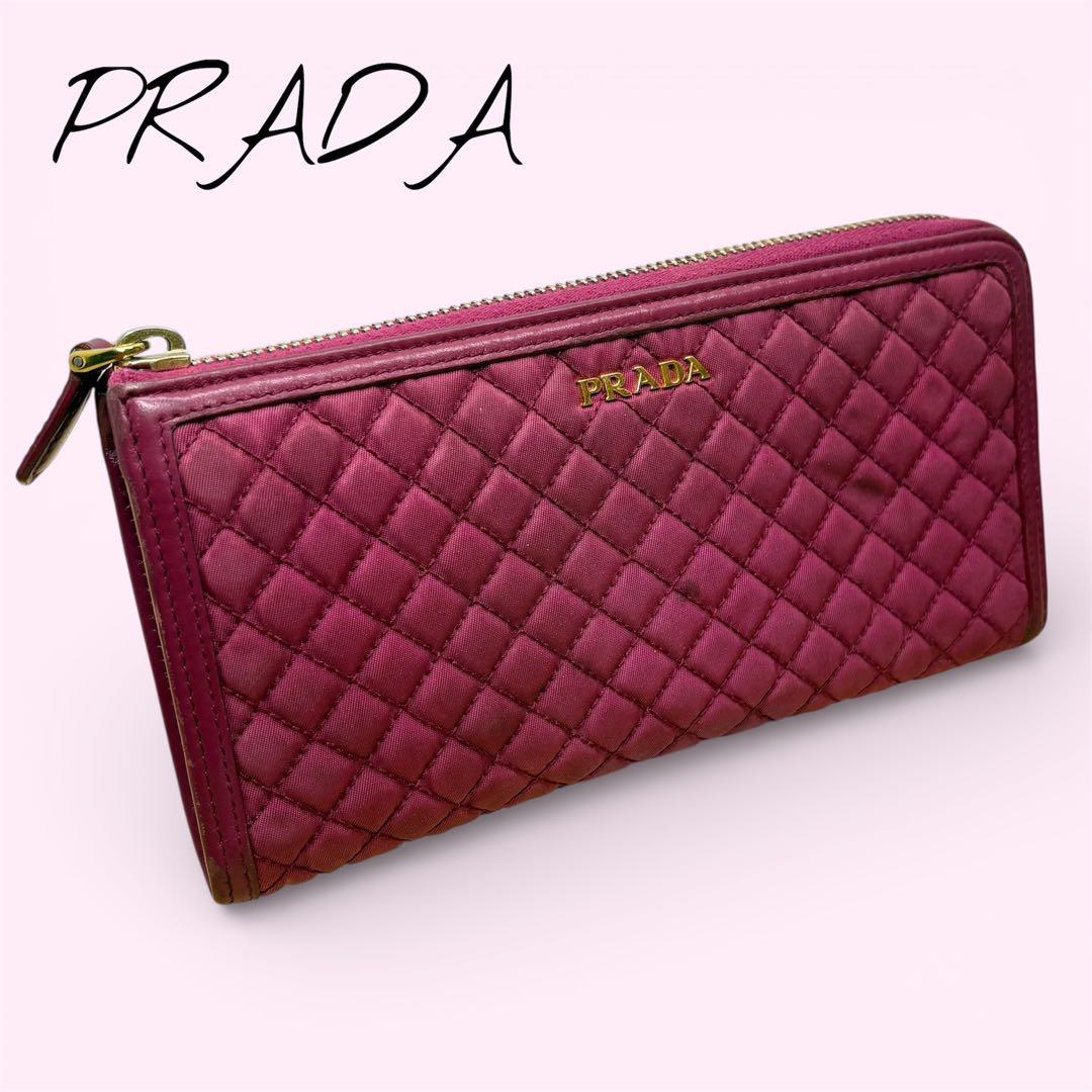 PRADA プラダ 長財布 ナイロン キルティング L字ファスナー