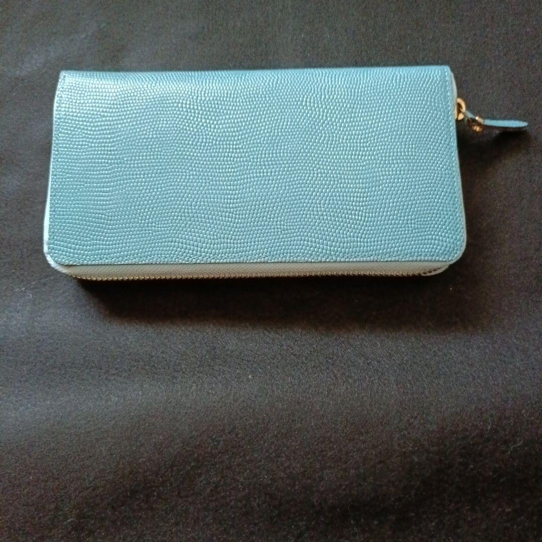 エポイ　epoi-ganzoファスナー長財布 ターコイズブルー 牛革