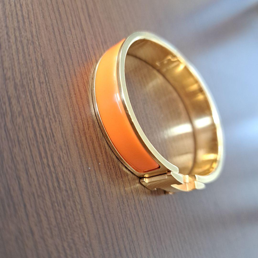 美品　破格　エルメス クリッククラック バングル ゴールド オレンジ