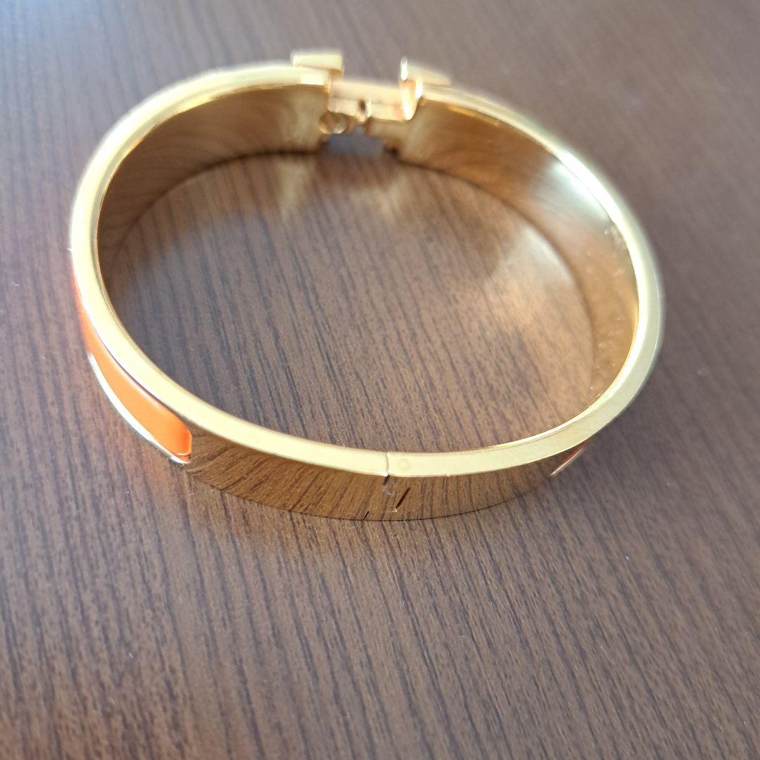 美品　破格　エルメス クリッククラック バングル ゴールド オレンジ