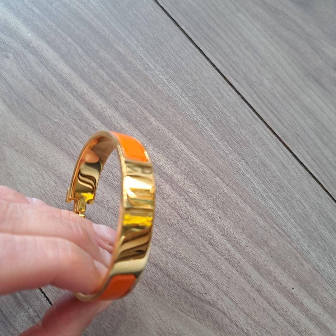 美品　破格　エルメス クリッククラック バングル ゴールド オレンジ