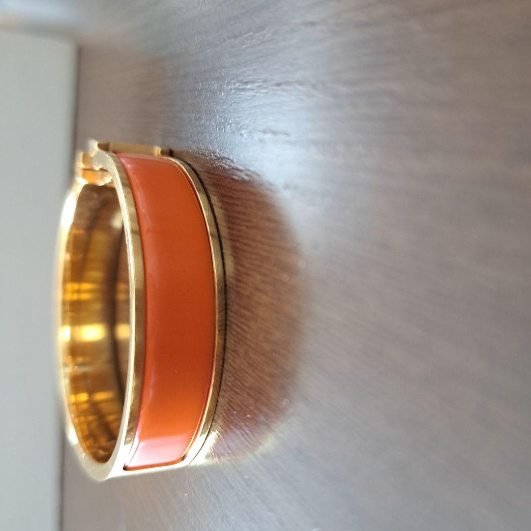 美品　破格　エルメス クリッククラック バングル ゴールド オレンジ