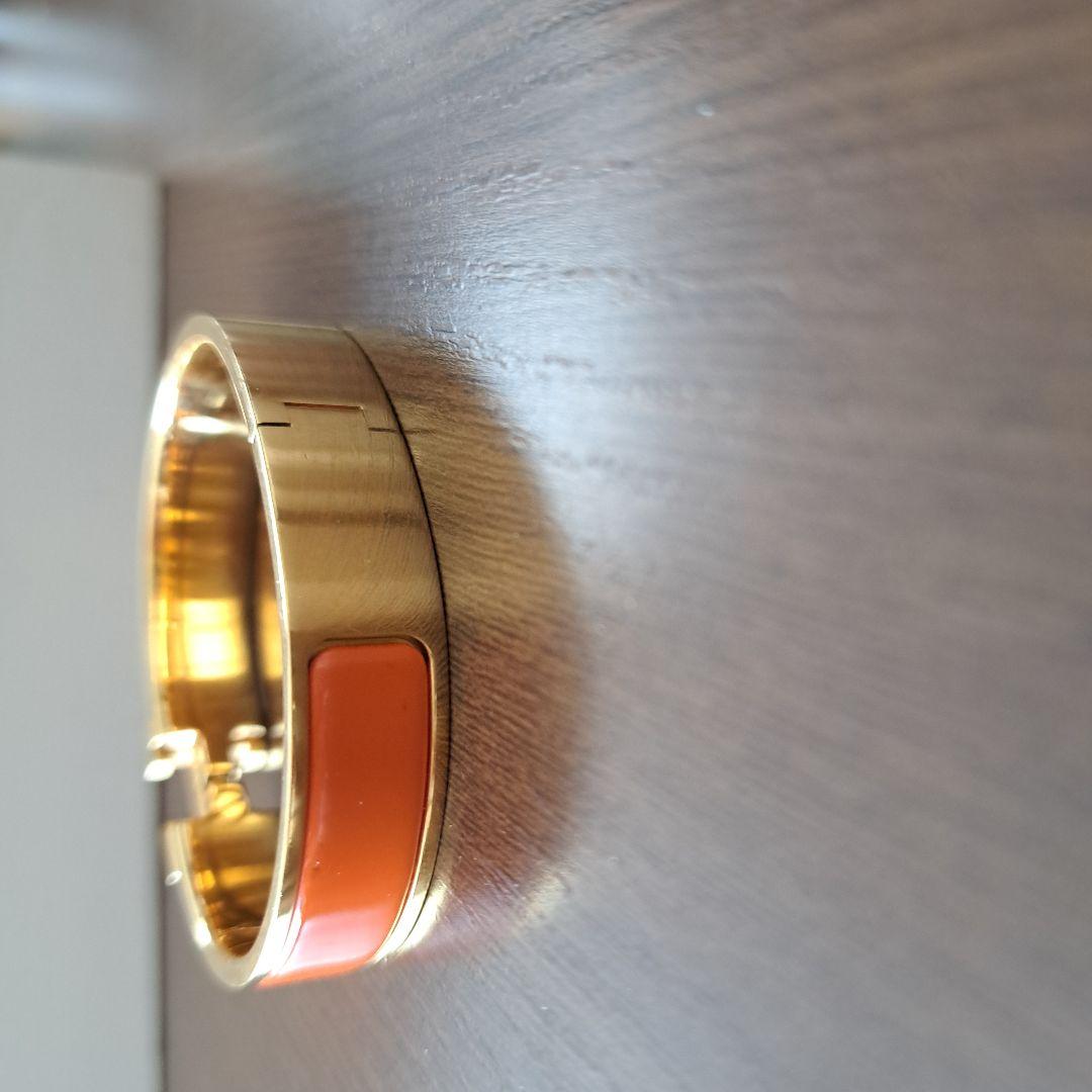 美品　破格　エルメス クリッククラック バングル ゴールド オレンジ