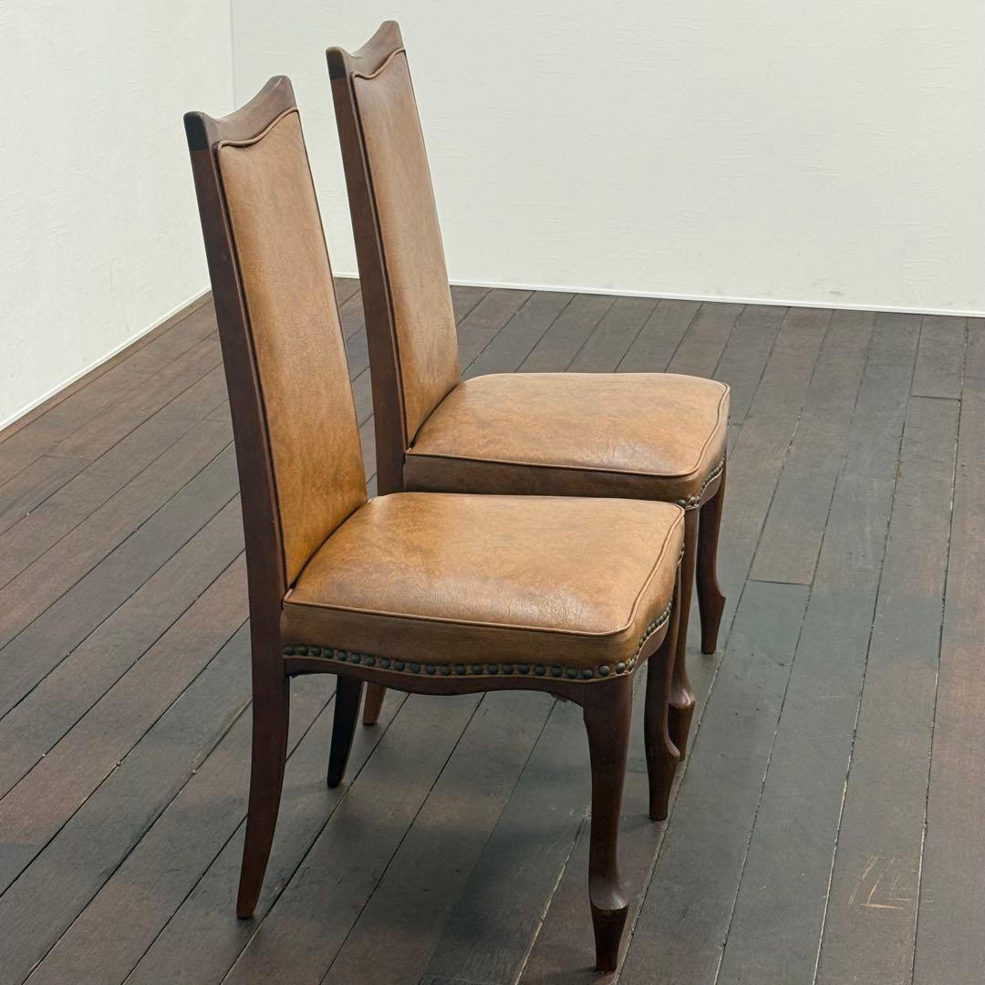 H22K7d マルニ木工 ベルサイユ 猫脚 ダイニングチェア 2脚セット