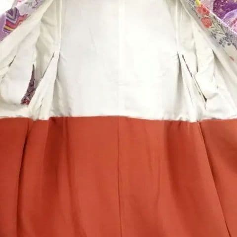 正絹綸子☆仕付け付未使用☆金彩と古典柄が上品な7歳七五三～十三参り向けお誂え祝着