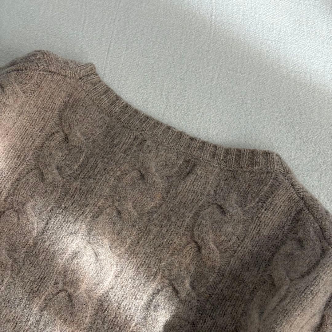 現行QRタグ　ラルフローレン　ウールクルーネックケーブルセーター