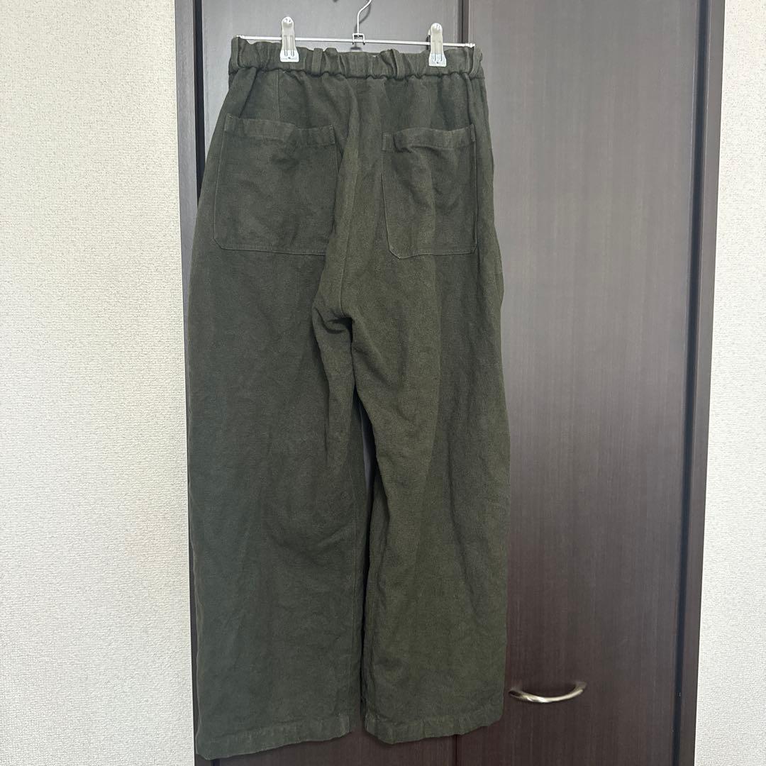 MITTAN ミッタン 亜麻苧麻ワイドパンツ 濃緑 サイズ1 ユニセックス