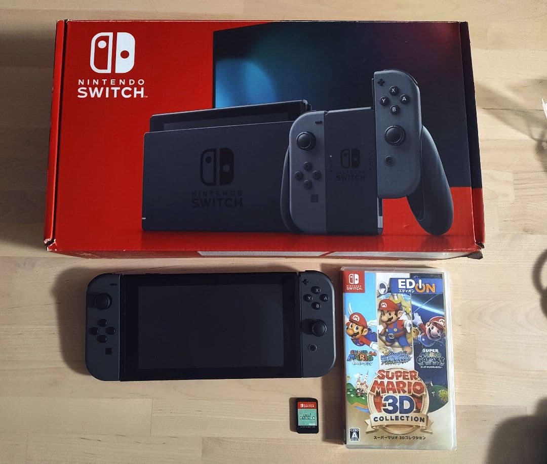 【動作確認済】Nintendo Switch 本体 グレー ＋ソフト2本