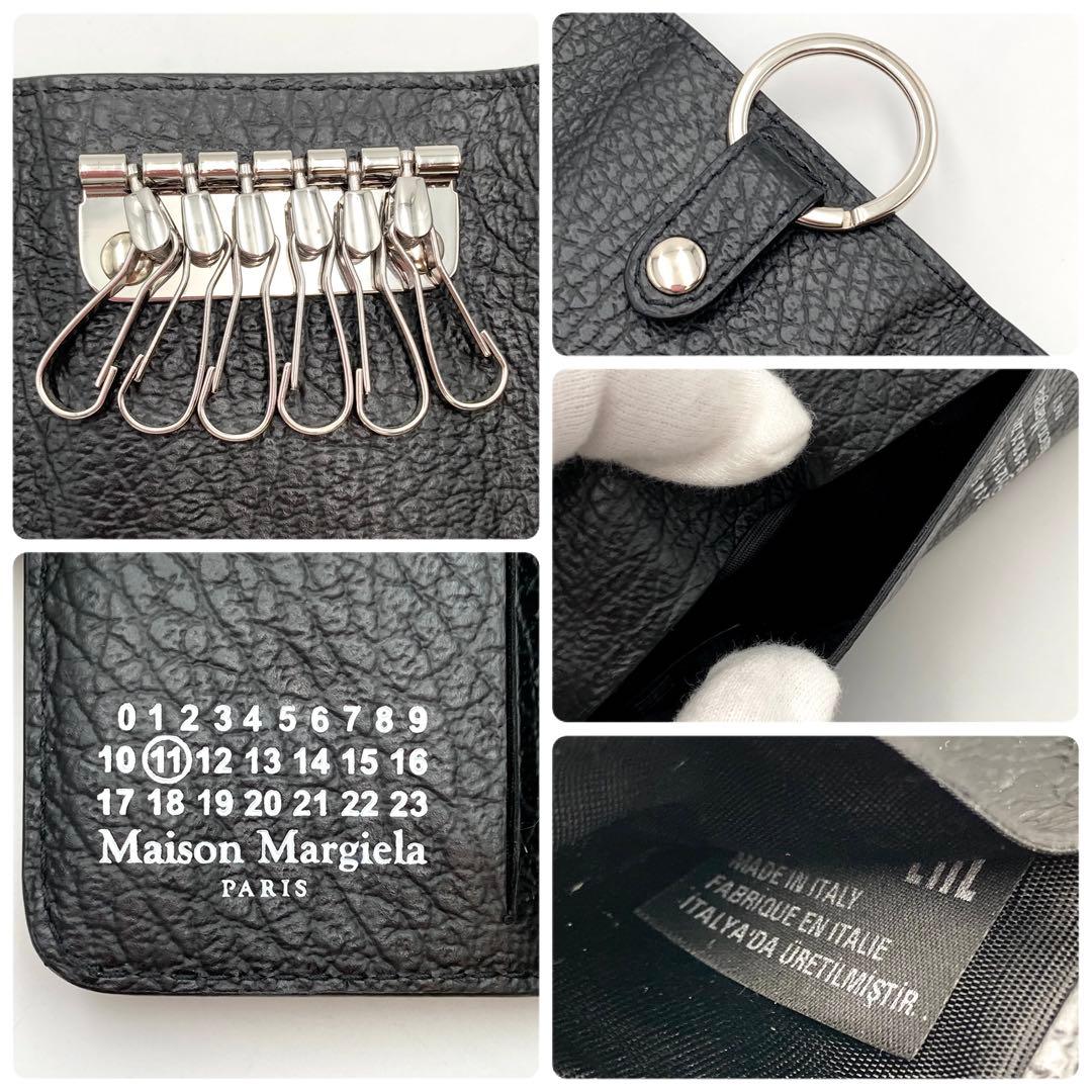 ピカチュウ✨ メゾンマルジェラ 6連キーケース 財布 黒 レザー ステッチ