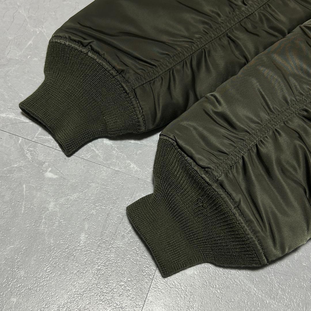 【ALPHA】訳アリ美品 MA-1 フライトジャケット カーキ 赤タグ付き L