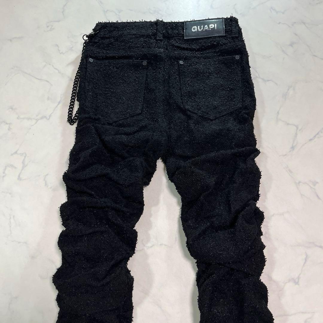 GUAPI グアピ オールブラック スーパースタックチェーンデニム 新品 28