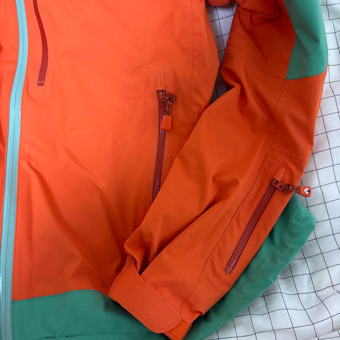 montbell シャルモパーカ Women's XL オレンジ グリーン