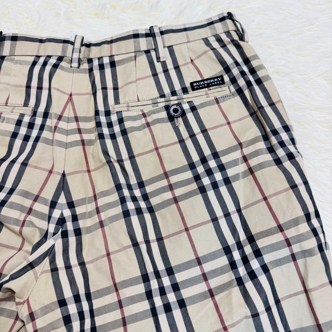 【美品】バーバリー ブラック レーベル ノバチェック柄 パンツ コットン100%