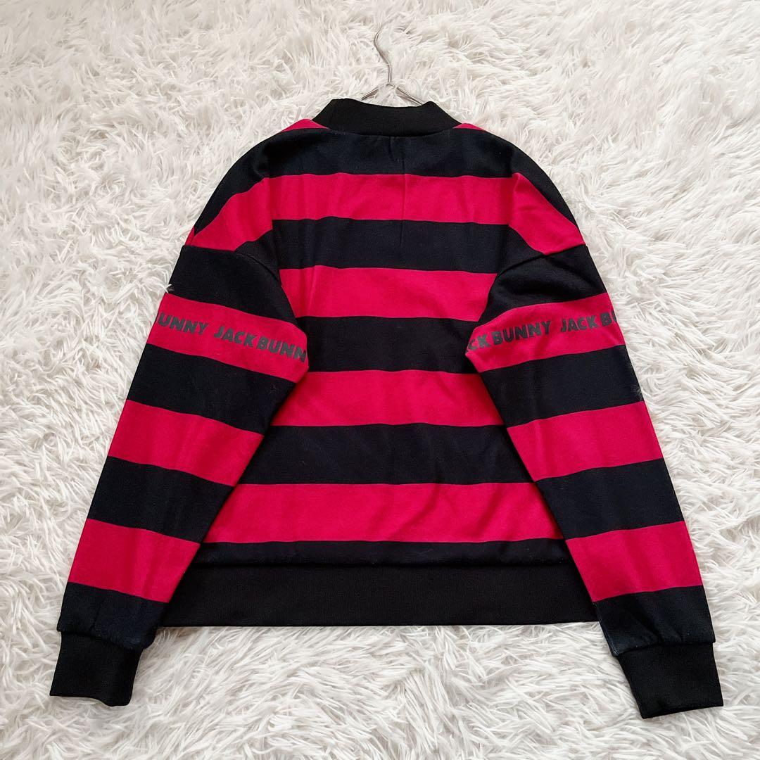 Jack Bunny!!✨裏毛起毛ボーダー ハイネック プルオーバー ピンク 0