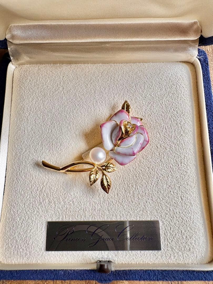 稀少 ミキモト プリンセスグレースコレクション ブローチ K18 パール