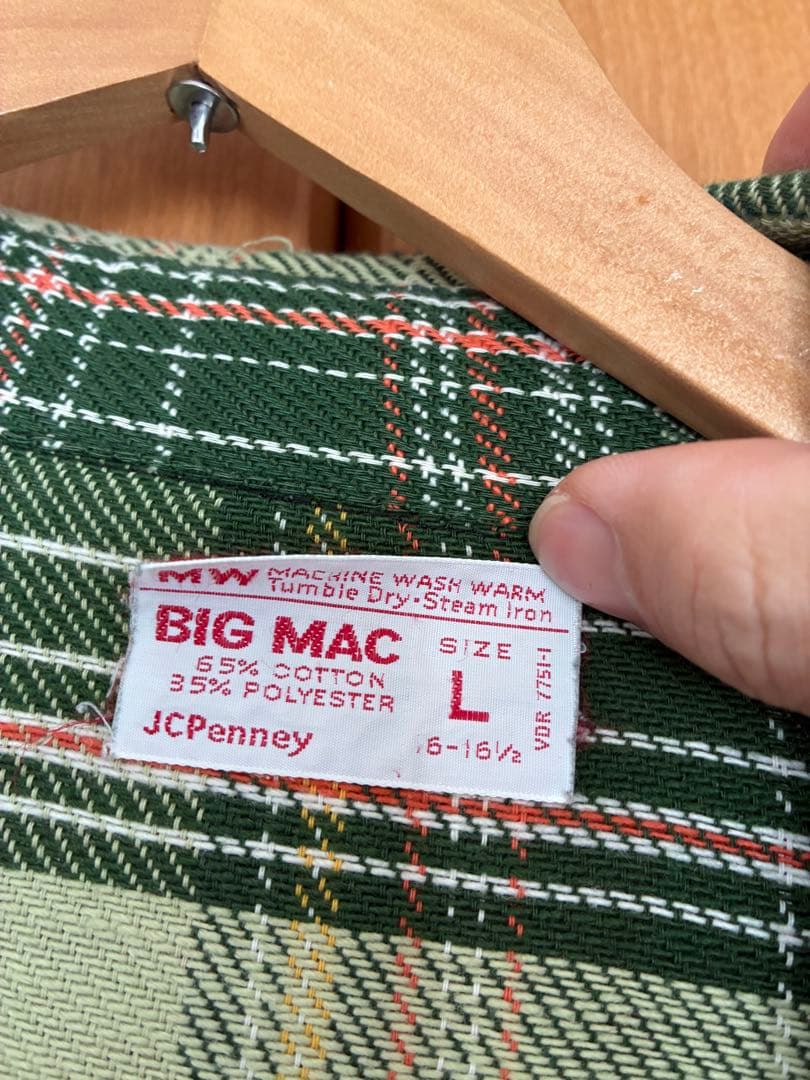 70s ビッグマック　ネルシャツ　　L ビンテージ　ヴィンテージ