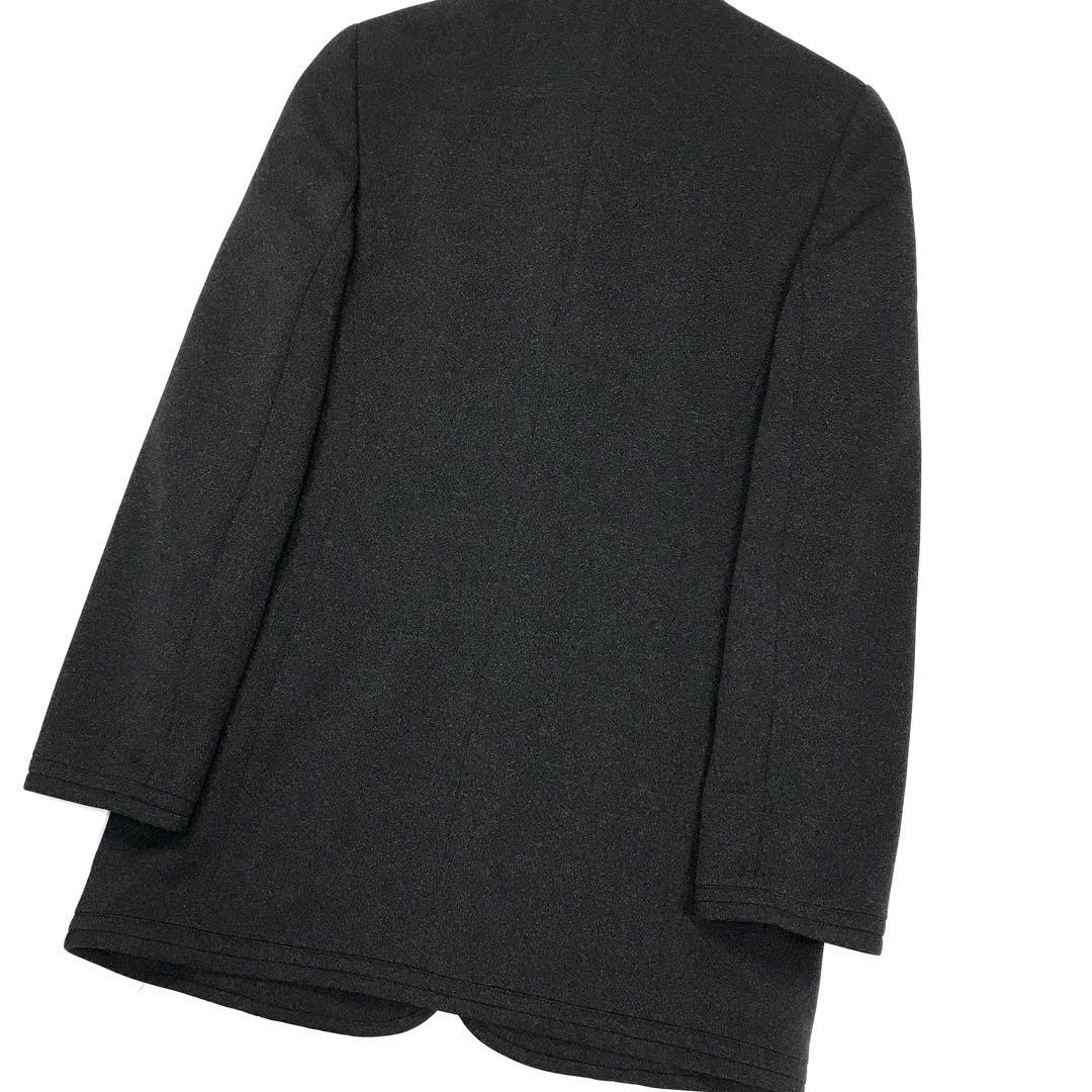 ジョルジオアルマーニ ステンカラーコート ブラック M ノーカラー イタリア製