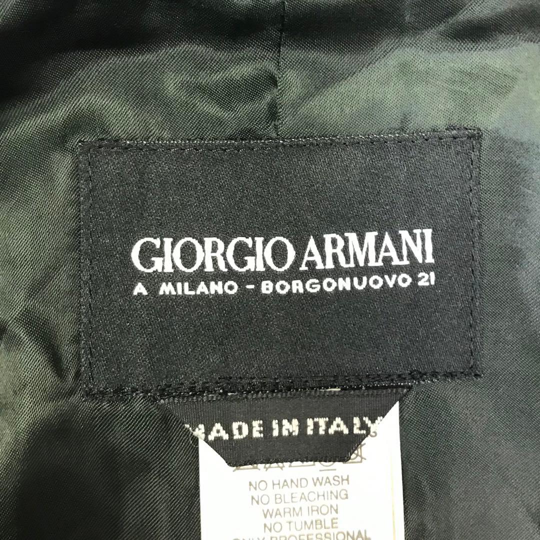 ジョルジオアルマーニ ステンカラーコート ブラック M ノーカラー イタリア製