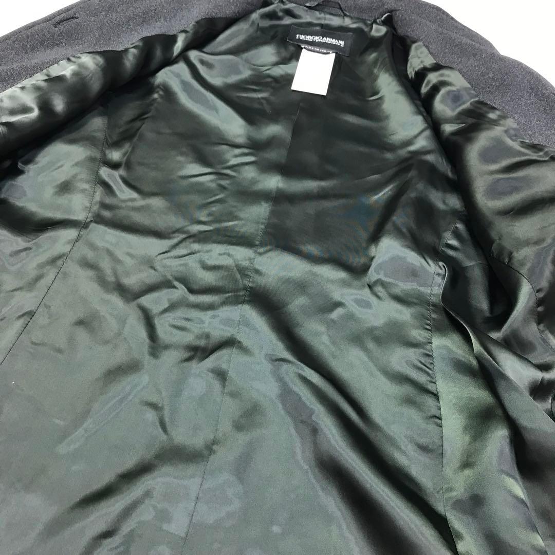ジョルジオアルマーニ ステンカラーコート ブラック M ノーカラー イタリア製