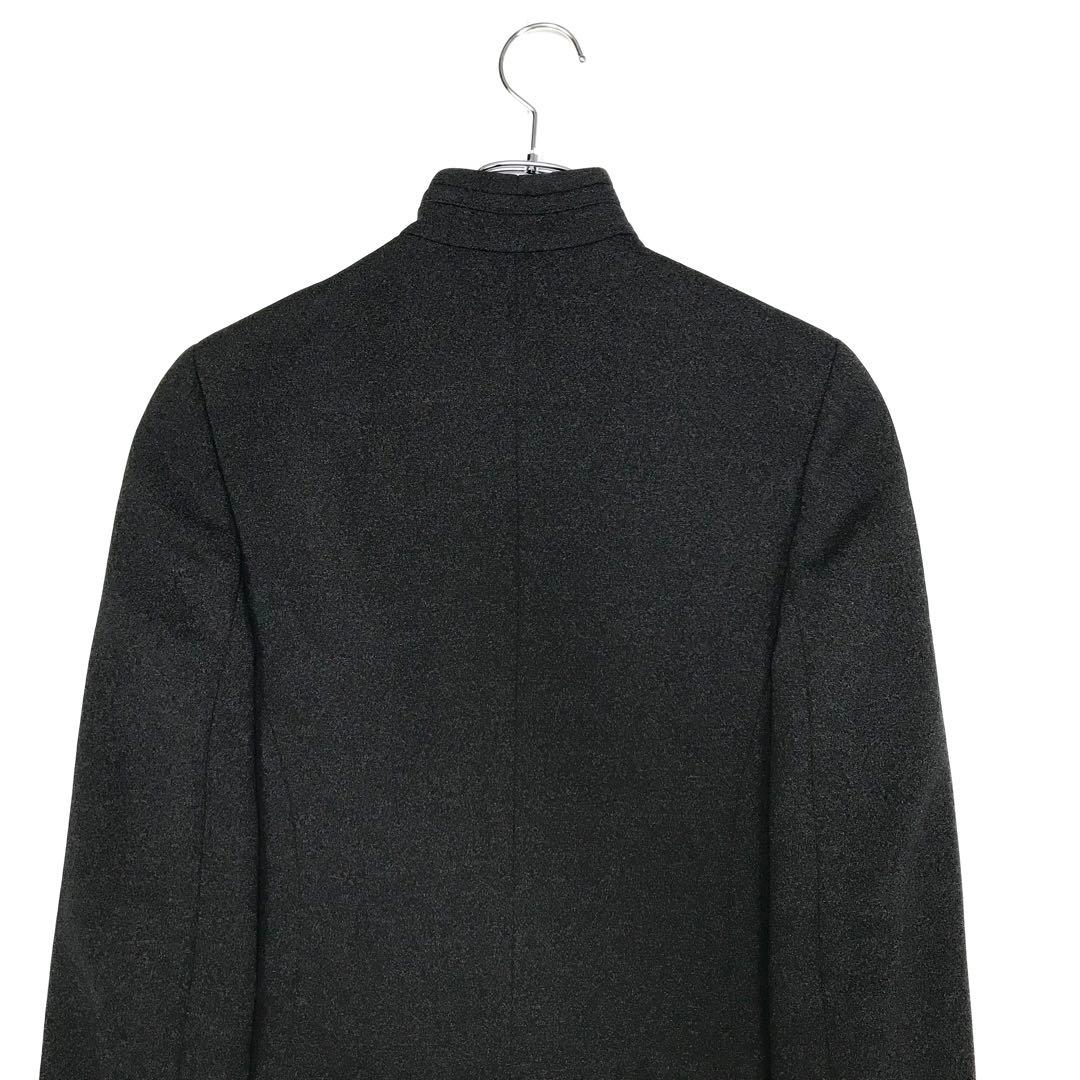 ジョルジオアルマーニ ステンカラーコート ブラック M ノーカラー イタリア製
