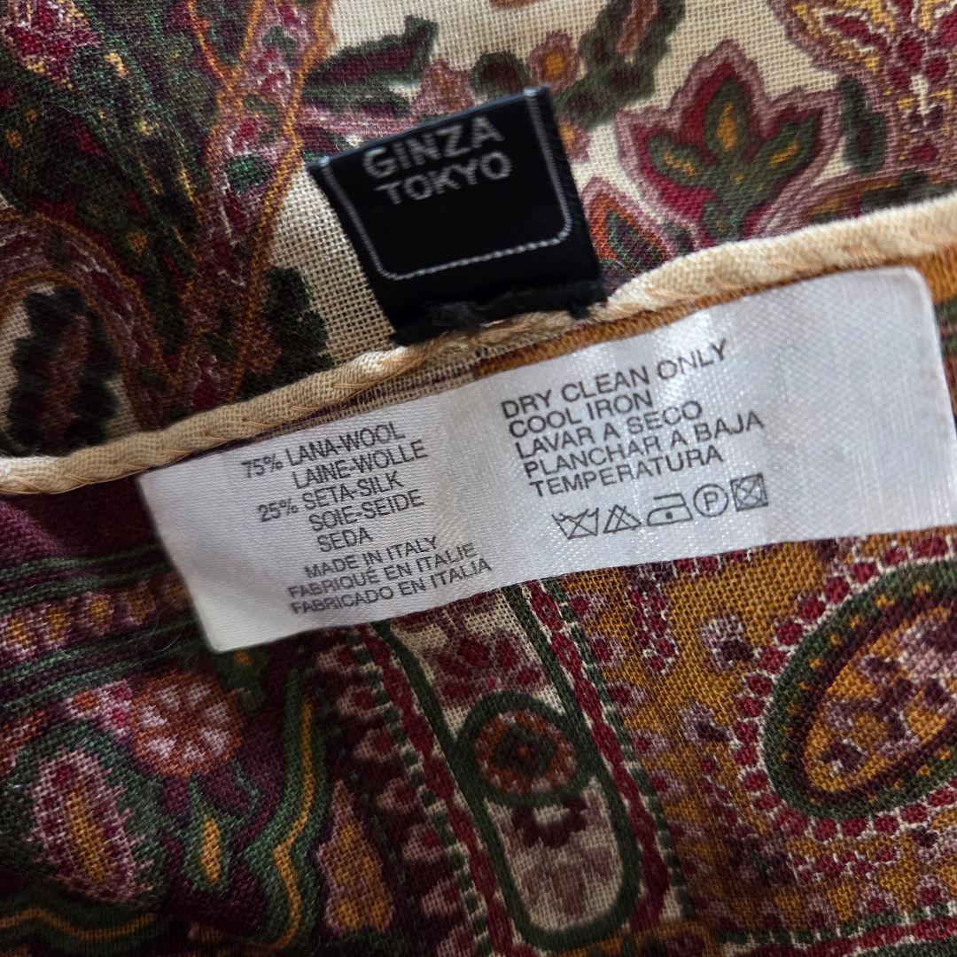 白茶22様専用】WAKO 銀座和光 ペイズリー柄 大判ストール ショール