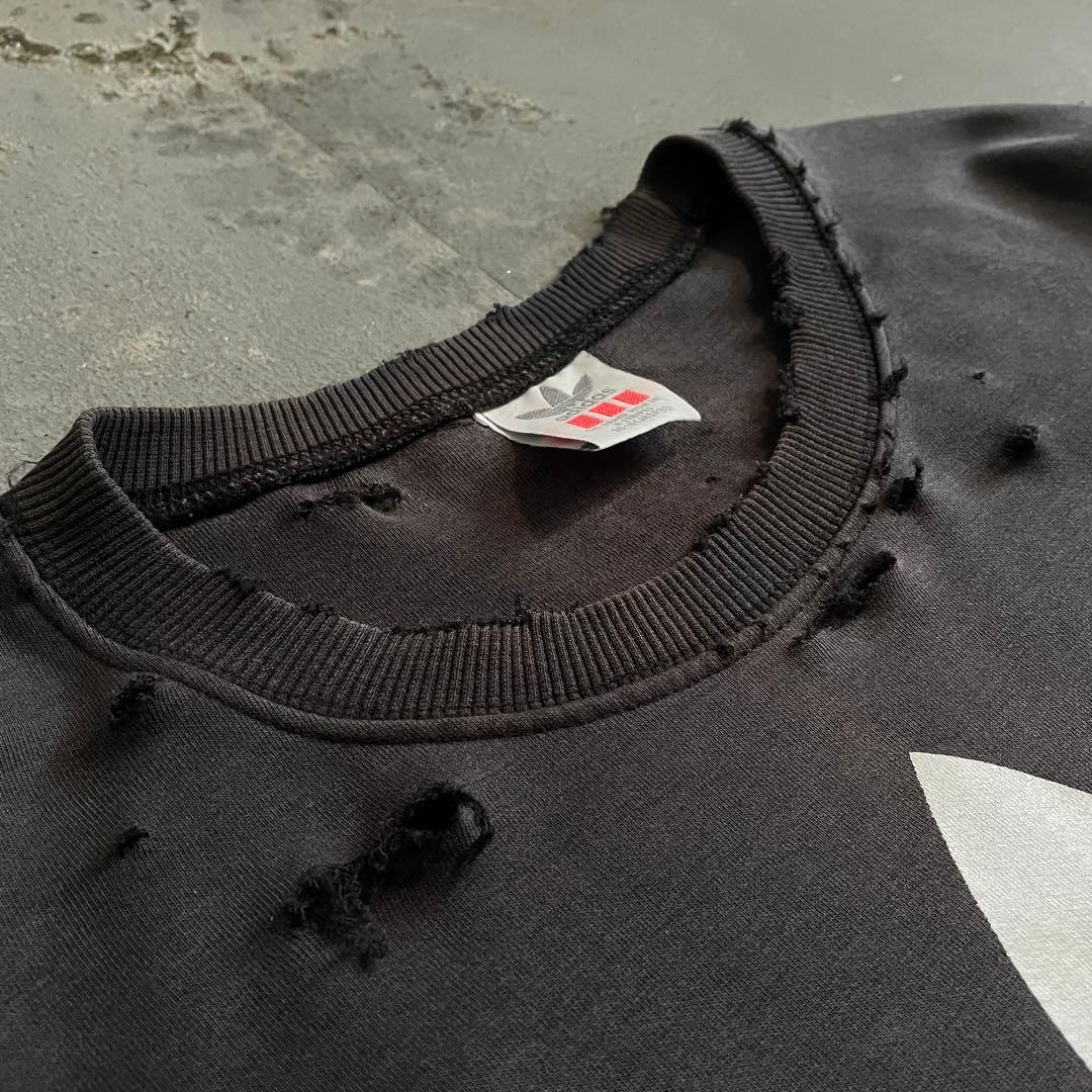 90's adidas “デサント”短丈“両面”フェード boro sweat