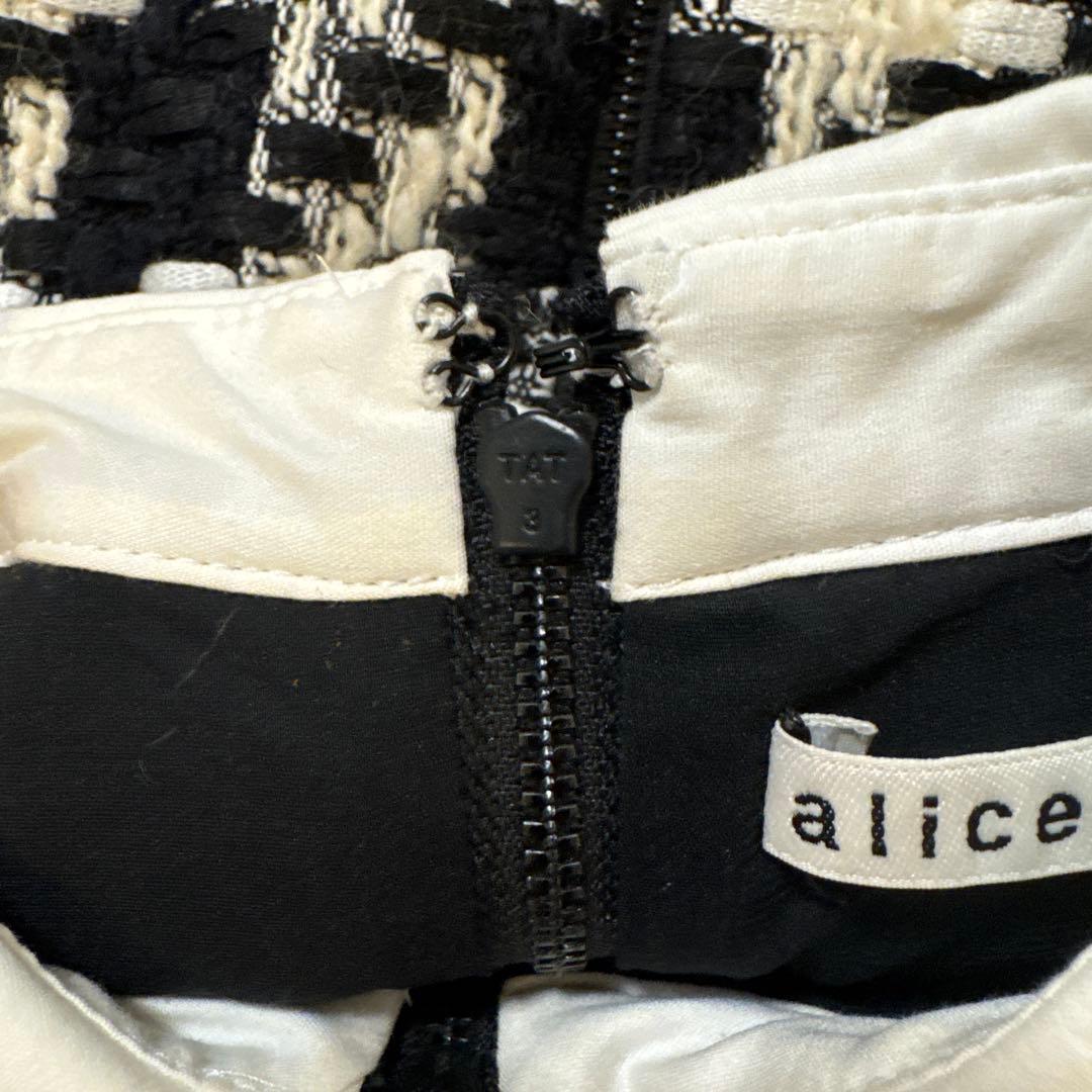 alice + olivia ノースリーブミニワンピース ツイード　千鳥格子
