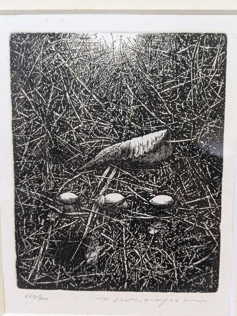 中林忠良 転位 '93 - 地 (種子) エッチング 632/800静物画　版画