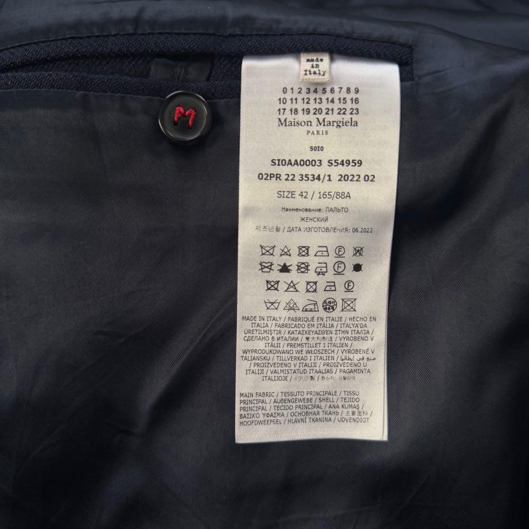 マルジェラ ウール ビスコース コート 四つタグ 一枚袖 ステンカラー 42
