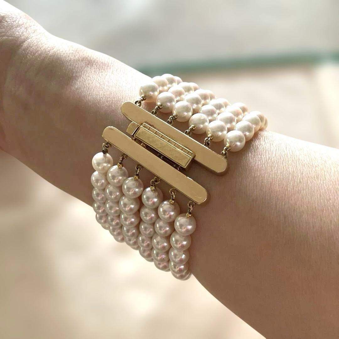 K18 アコヤパール6段ブレスレット