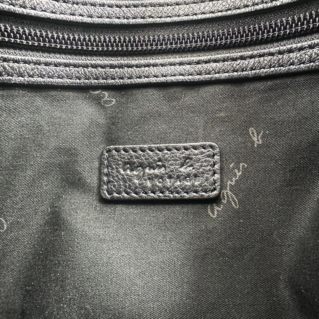 【専用】アニエスベー バッグ リュック バックパック レザー 黒 ロゴ型押し